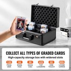 120 Psa Graded Card Storage Box 4 Slots Sports Card Holder Case Coded Lock