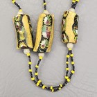 African Trade Bead Necklace Millefiori Yellow Multicolor Seed Beads Venetian 26 