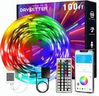 100ft Led Strip Lights  Smart Light With App Remote Control  Rgb Led Lights For 