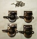 Antique Window Lock Four Cast Iron Brass Plated Sash Vtg 1885 Hardware Part  c63