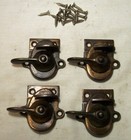 Window Lock Four Cast Iron Brass Plated Sash Vtg 1885 Antique Hardware Part  c62