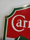 Vintage Carnation Sheild Porcelain Milk Sign 15 x 14 