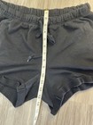 Victorias Secret Pink Sweat Shorts Sz M Black Drawstring Pockets Logo Y2k