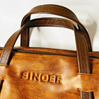 Vintage Singer Sewing Machine Travel Vinyl Carry Case Storage Bag Faux Leather