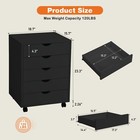 5 Drawer Chest Office File Cabinets Wooden Mobile Organizer Drawers For Bedroom