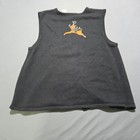 Bobbie Brooks Sweater Vest Womens Xl Black Christmas Santa Reindeer Beaded 1079