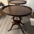 Vintage Mersman Lyre Harp Base Oval Mcm Side Table Mahogany Duncan Phyfe Style