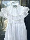 Vintage  Sweet N Sassy Girls Dress Sz 5  White Ruffles Lace Bows Bell