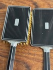 Vintage 1930s Art Deco Black Silver Vanity Set Brush Mirror Comb
