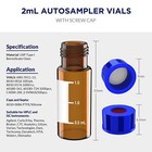 1000pcs 2ml Amber clear Sample Vials caps Screw Thread Top Hplc Gc Glass Bottle