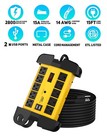 Heavy Duty 10-outlet Power Strip With Surge Protector  2 Usb  15ft Cord etl List