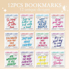 Holographic Magnetic Bookmark Gifts - 12 Pcs White Library Card Magnet Book Mark