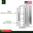 Zomchi Double Edge Razor Blades  50 Count Platinum Coated Refills