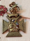 Vintage Foe Fraternal Order Eagles Knight Fob Charm Enamel Indian Head 7 28g