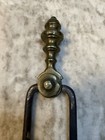 Antique vintage Wrought Iron Fireplace Tongs With Brass Handle      Tool