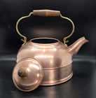 Vintage Revere Ware Copper   Brass Tea Kettle    Wooden Handle