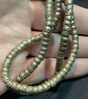 Vintage Silver Heishi Ethiopian Beads African White Metal 34in Strand  7 