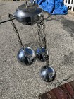 Vtg Mid Century Space Age Modern Atomic Chrome 3 Light Eyeball Chandelier Lamp
