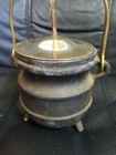Vintage Cast Iron   Brass Fire Starter Pot  W pumice Wand