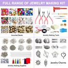 Jewelry Making Kit  1960 Pcs  Supplies Includes Beads  Instructions  Findings  W
