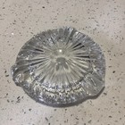 Vintage Large Cut Clear Glass Cigar Cigarette Ashtray Heavy Geometric