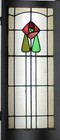 Tall Floral Large Old English Leaded Stained Glass Window 16 1 2 x 38 