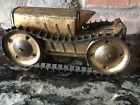 Vintage Lumen Marx Pressed Tin Tractor Toy Rubber Tracks Climbing Wind Up