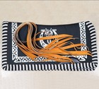 Set Of 8 Charro Saddle Orange Leather Strings Montura Charra