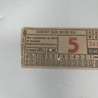 Vintage Bus Ticket  Country Club Motor Bus Kansas City Public Service Co 