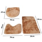 3-piece Bathroom Bath Mat Contour Rug Set With Toilet Lid Cover Tie-dye   Solid
