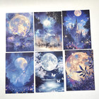 Purple Fantasy Castle Moon Paper Sheets Junk Journal Collage Scrapbooking