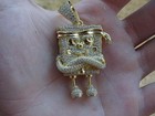 3ct Round Simulated Diamond Spongebob Pendant 14k Yellow Gold Plated