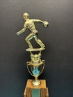 Vintage Mcm 1970s Bowling Trophy Mid-century Modern Wood Art Deco 1970-71  19 