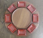 Vintage Mid Century Danish Modern Digsmed Denmark Teak Wood Lazy Susan Tray