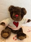 Dan Dee Small Brown Teddy Bear Wearing Heart Love Sweater Plush Stuffed Toy