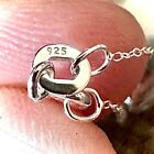 925 Sterling Silver Puffy Heart Pendant Necklace Women 18 Inches Free Shipping