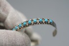 Vintage Native American Sterling Silver Turquoise Cuff Bracelet  S39