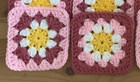 Lot Of 20 5  Pink   Rose Hand Crochet Flower Granny Squares Afghan Blocks Throw
