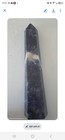 Large Polished Blue Crystal Stone Tower Point Obelisk W  White Veining