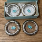Vintage Wallace Sterling Silver Coasters Set Of 4 In Original Box W-5