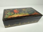 Vintage Russian Lacquer Painted Trinket Box  Signed
