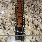 Vintage Burton Hand Tooled Top Grade Cowhide Leather Belt 41    Long  Western