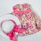 Pink Floral Easter Dress  Straw Hat  Shoes Outfit Set For 18  American Girl Doll