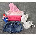 Build A Bear 4pc Outfit Hoodie Canvas Shoes Summer Denim Shorts Wristie Teddy