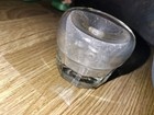 Antique Inverted Doughnut Victorian Glass Inkwell Heavy Desk Accessory 1880s