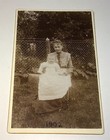 Antique Victorian American Mother   Child  Outdoor Barbwire Fence Cabinet Photo 