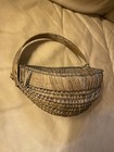 Vintage Woven Half Buttocks Basket Egg Gathering Appalachian