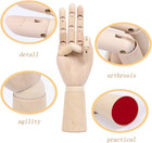 2 Pack 7inch Wood Hand Model Wooden Artist Drawing Manikin Articulated Mannequin