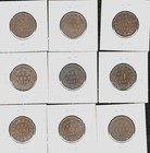 Canada -  9  Large Cents - 1876-h To 1901 - All Different And Decent