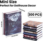 300pcs Miniature Dollhouse Books Tiny Diy Crafting Library Decor Accessories